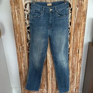 Mother High Waisted Rascal Ankle Fray Lucky Strike
